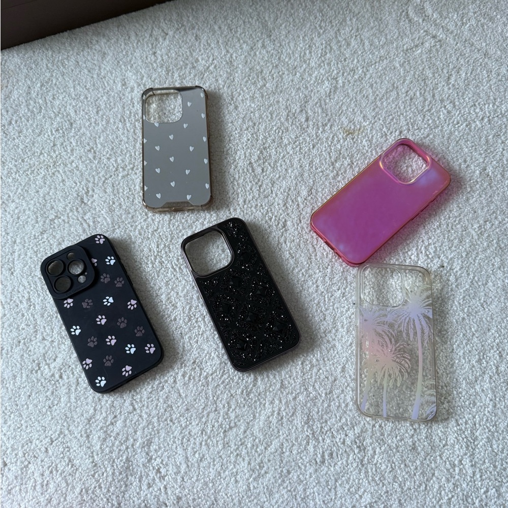 Stylish Phone Case Set - Black, Gray, Pink